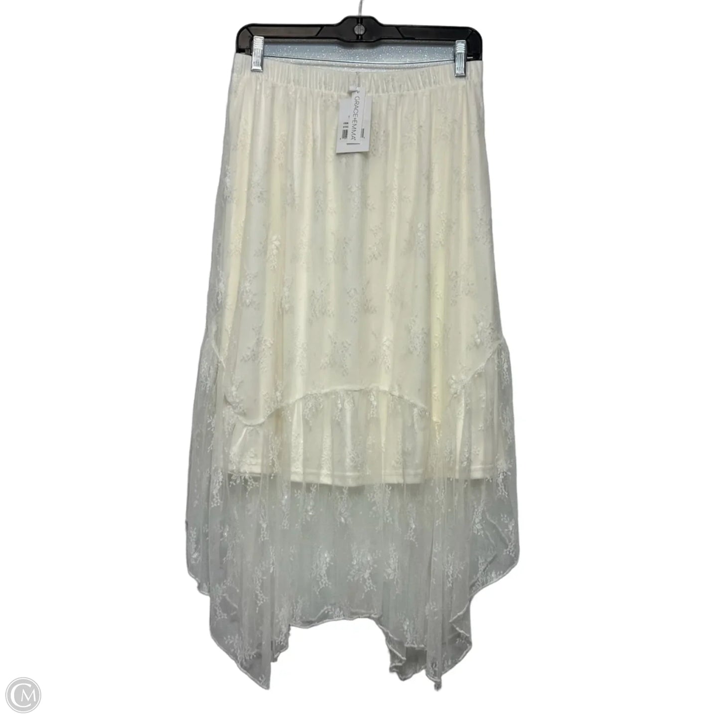 Skirt Midi By Clothes Mentor In Ivory, Size: L