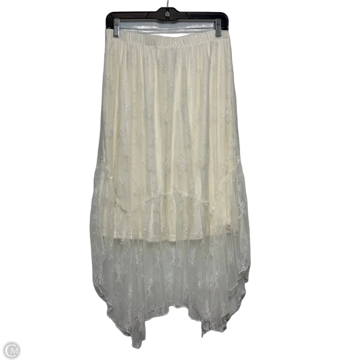 Skirt Midi By Clothes Mentor In Ivory, Size: L
