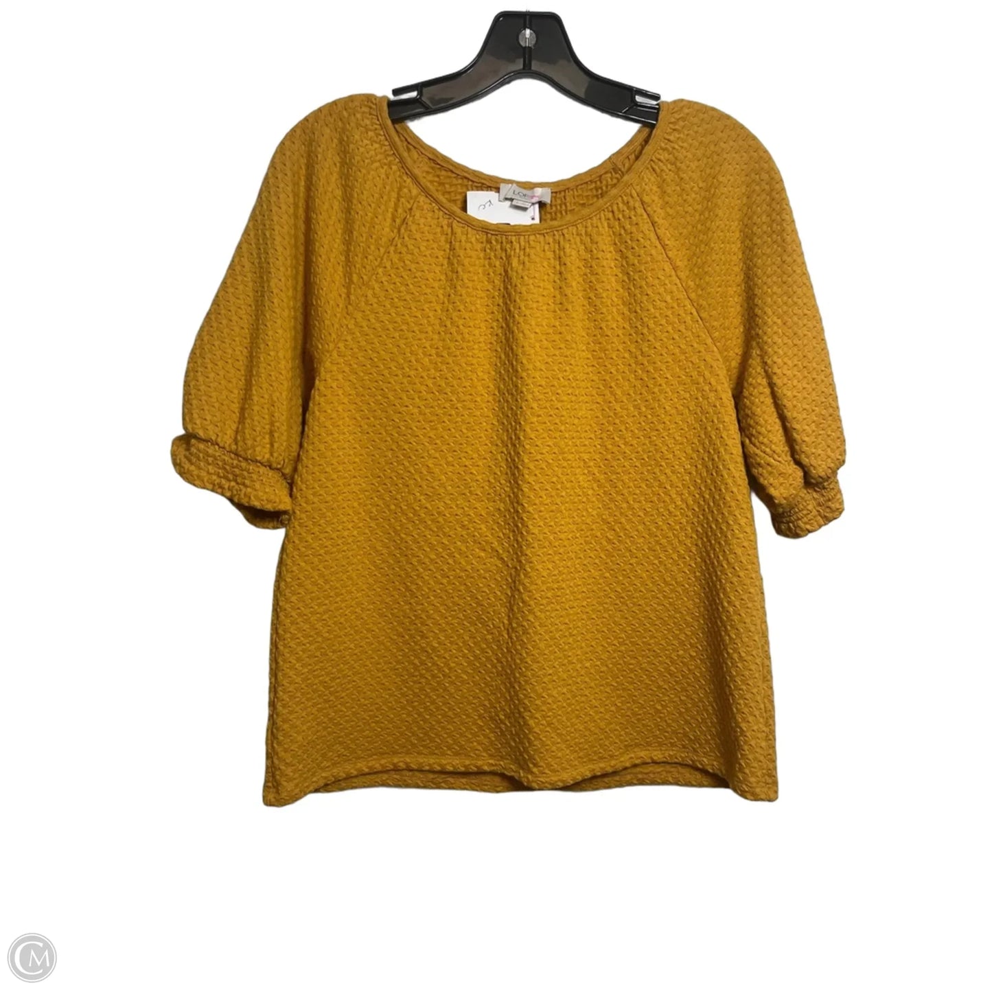 Top Short Sleeve Basic By Loft In Gold, Size: S