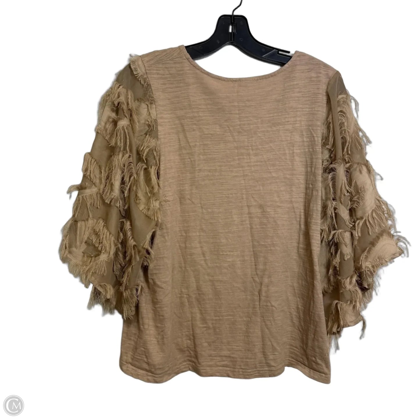 Top Short Sleeve By Clothes Mentor In Tan, Size: S
