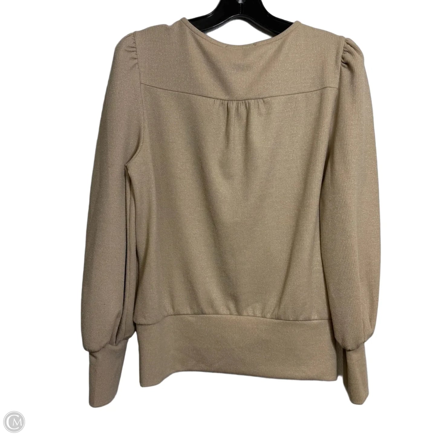 Top Long Sleeve By Allison Joy In Tan, Size: M