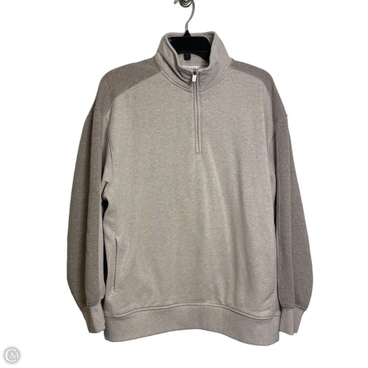 Athletic Top Long Sleeve Collar By Athleta In Tan, Size: M