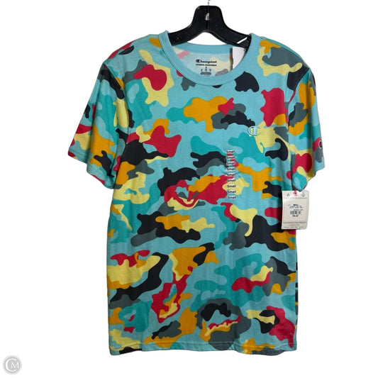 Top Short Sleeve By Champion In Camouflage Print, Size: S