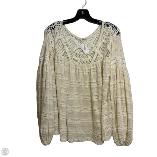 Top Long Sleeve By Free People In Ivory, Size: L