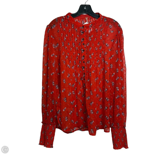 Top Long Sleeve By Free People In Red, Size: L
