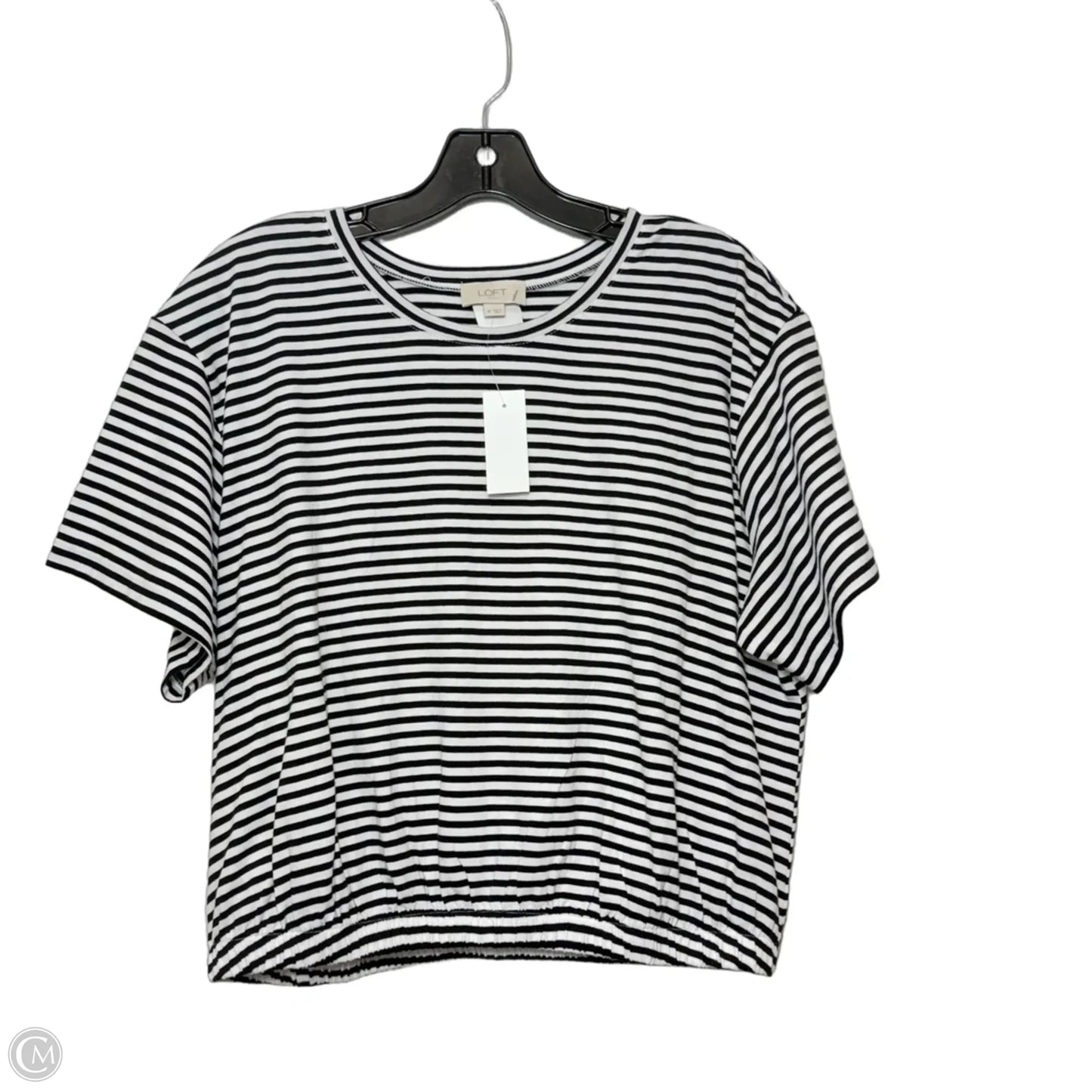 Top Short Sleeve Basic By Loft In Striped Pattern, Size: M