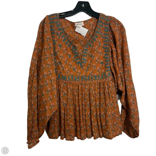 Top Long Sleeve By World Market In Copper, Size: S