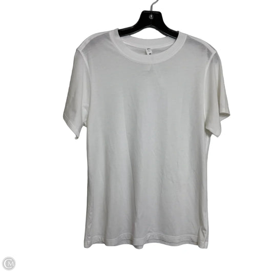 Athletic Top Short Sleeve By Lululemon In White, Size: 2