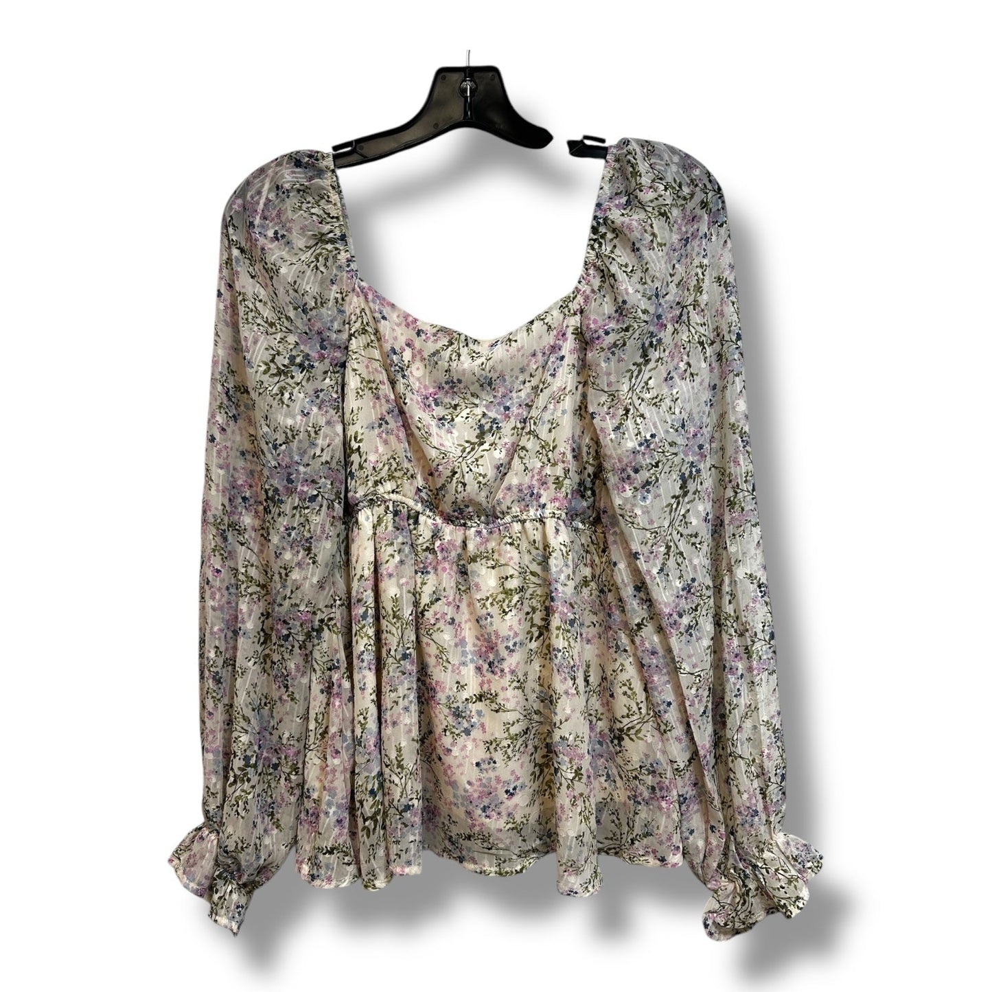 Top Long Sleeve By Blu Pepper In Print, Size: M