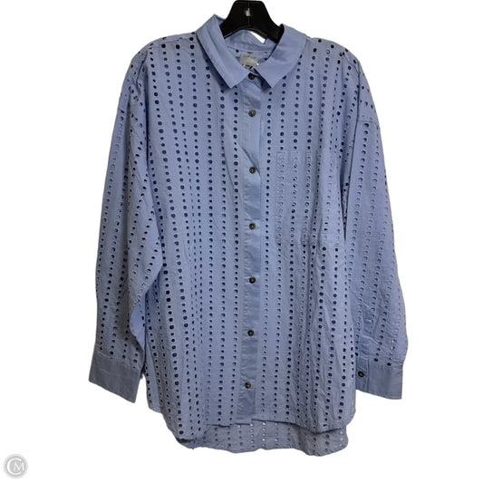Top Long Sleeve By Calia In Blue, Size: L