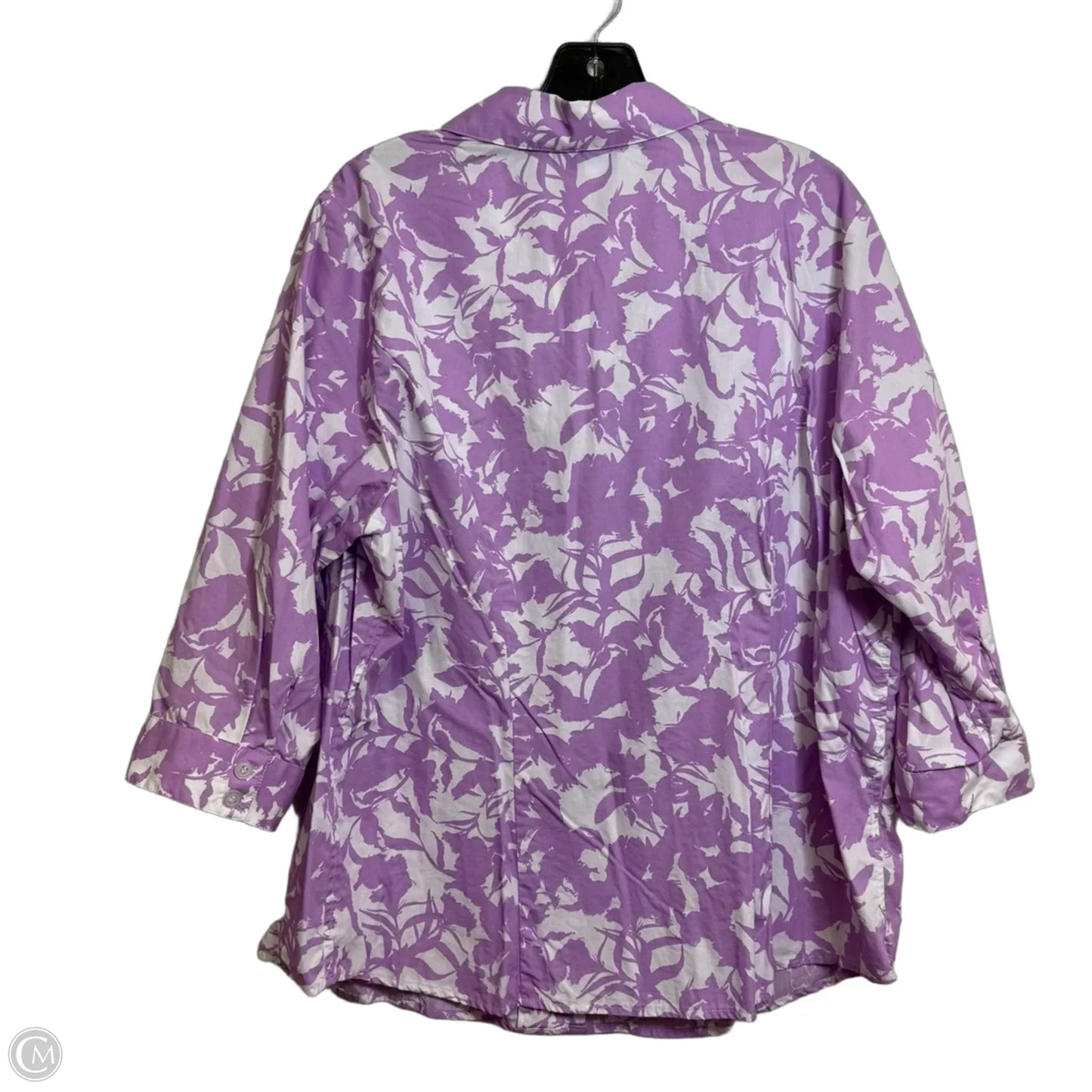 Top 3/4 Sleeve By Cj Banks In Purple, Size: 1x