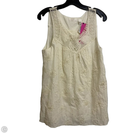 Top Sleeveless By Clothes Mentor In White, Size: M