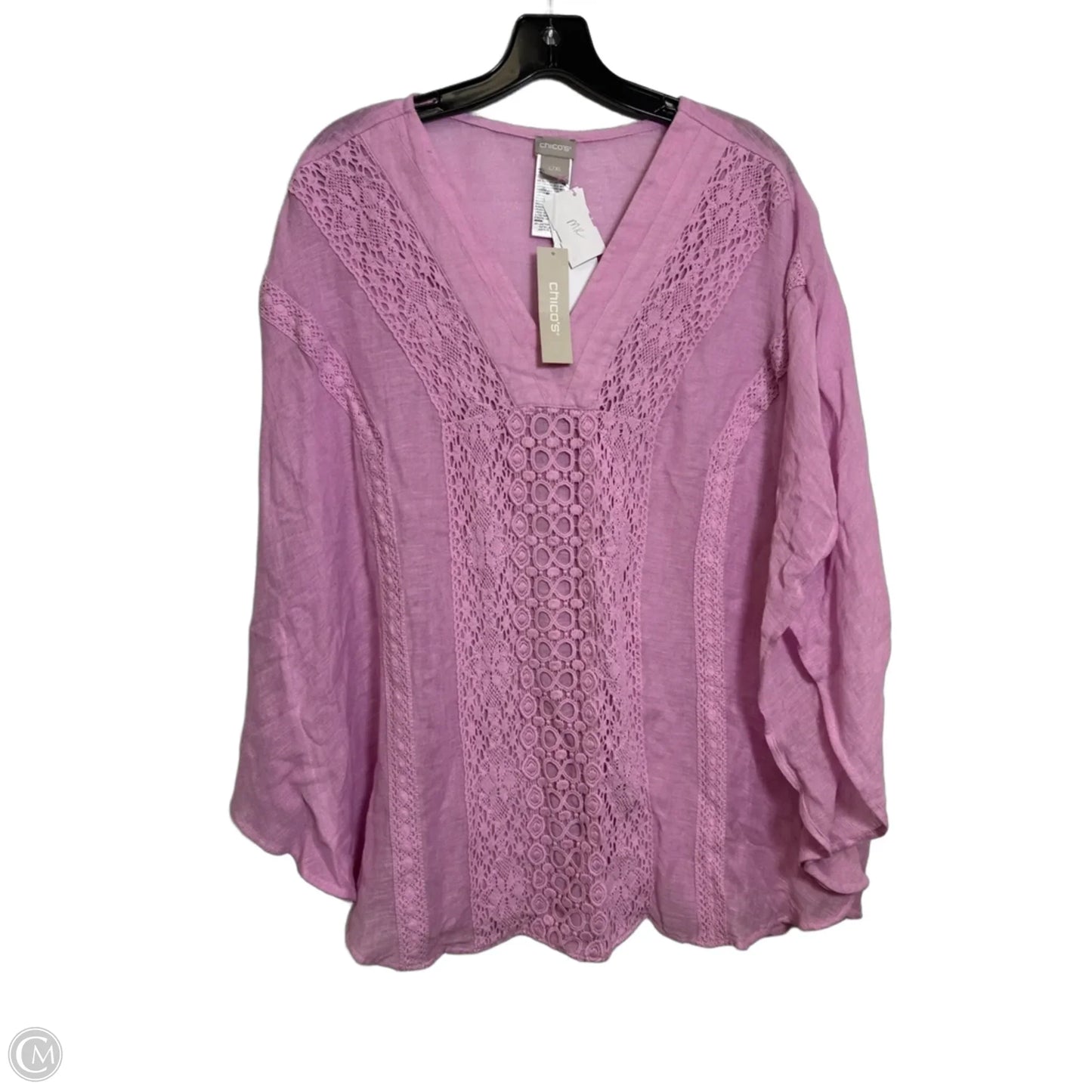 Top Short Sleeve By Chicos In Pink, Size: Xl
