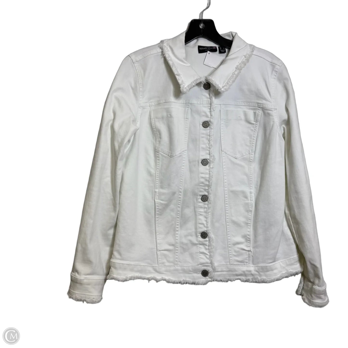 Jacket Denim By Susan Graver In White, Size: M