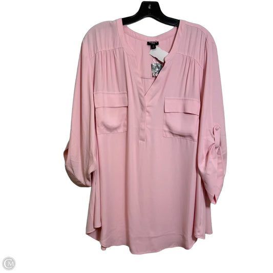 Top 3/4 Sleeve By Torrid In Pink, Size: 4x