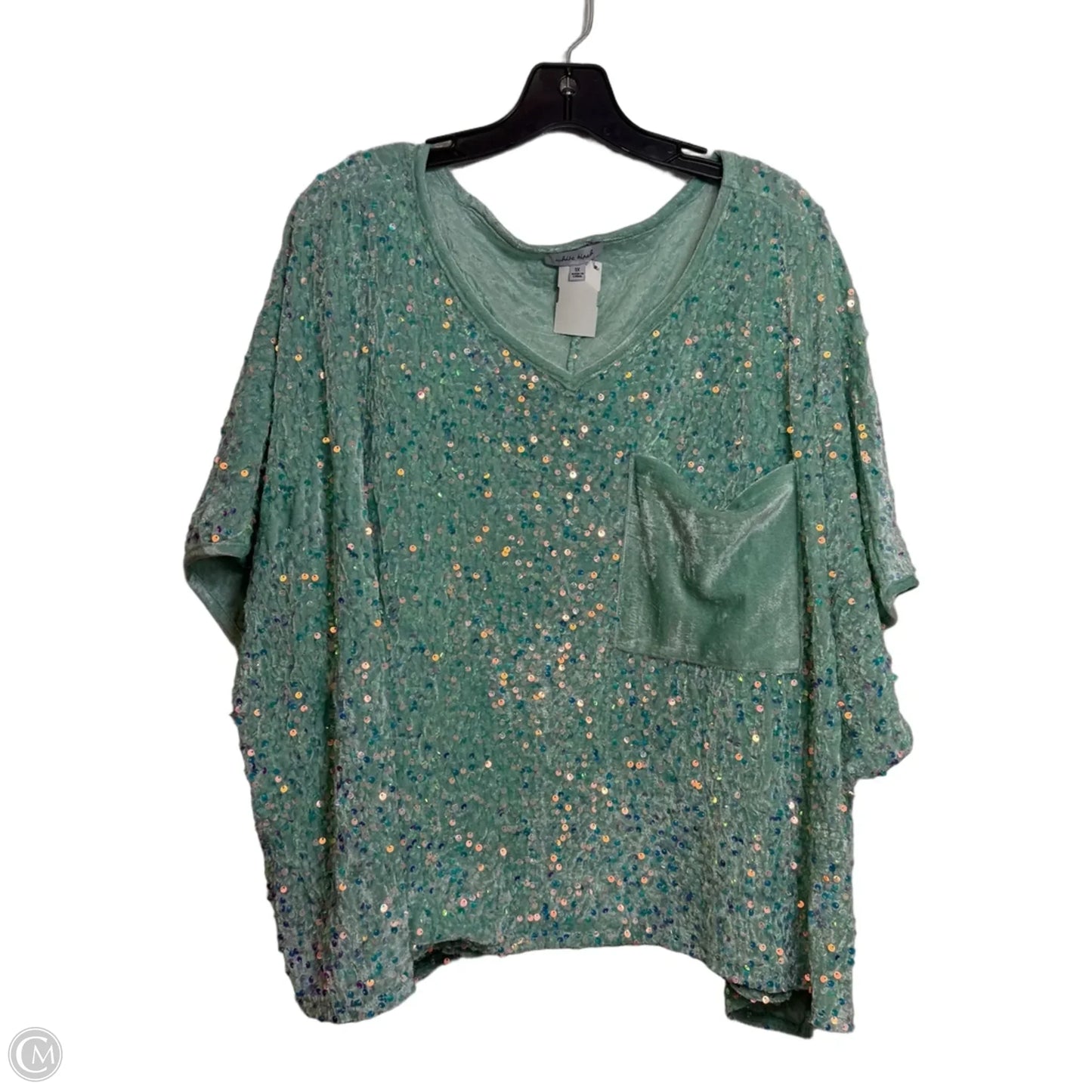 Top Short Sleeve Basic By White Birch In Green, Size: 1x