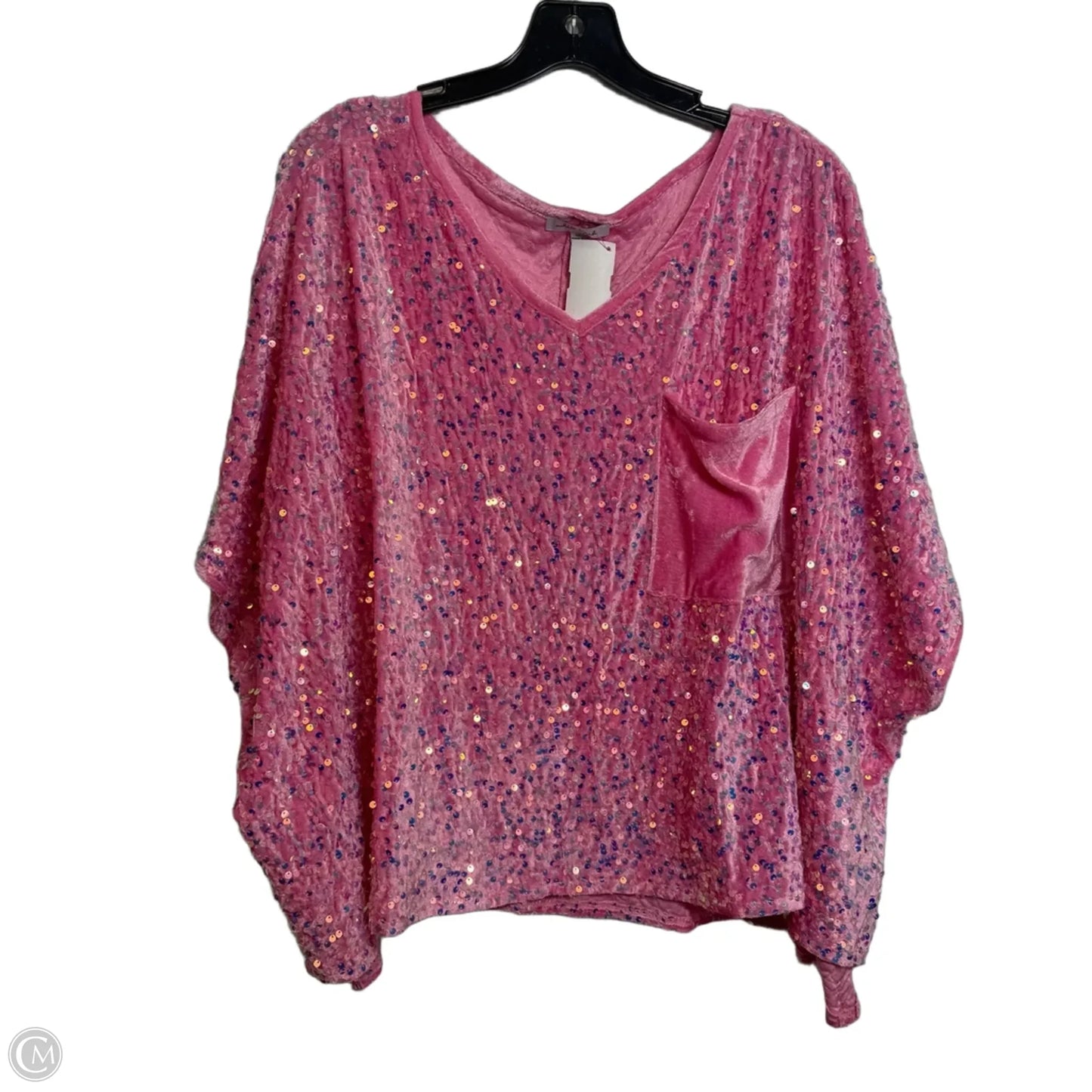 Top Short Sleeve Basic By White Birch In Pink, Size: 1x