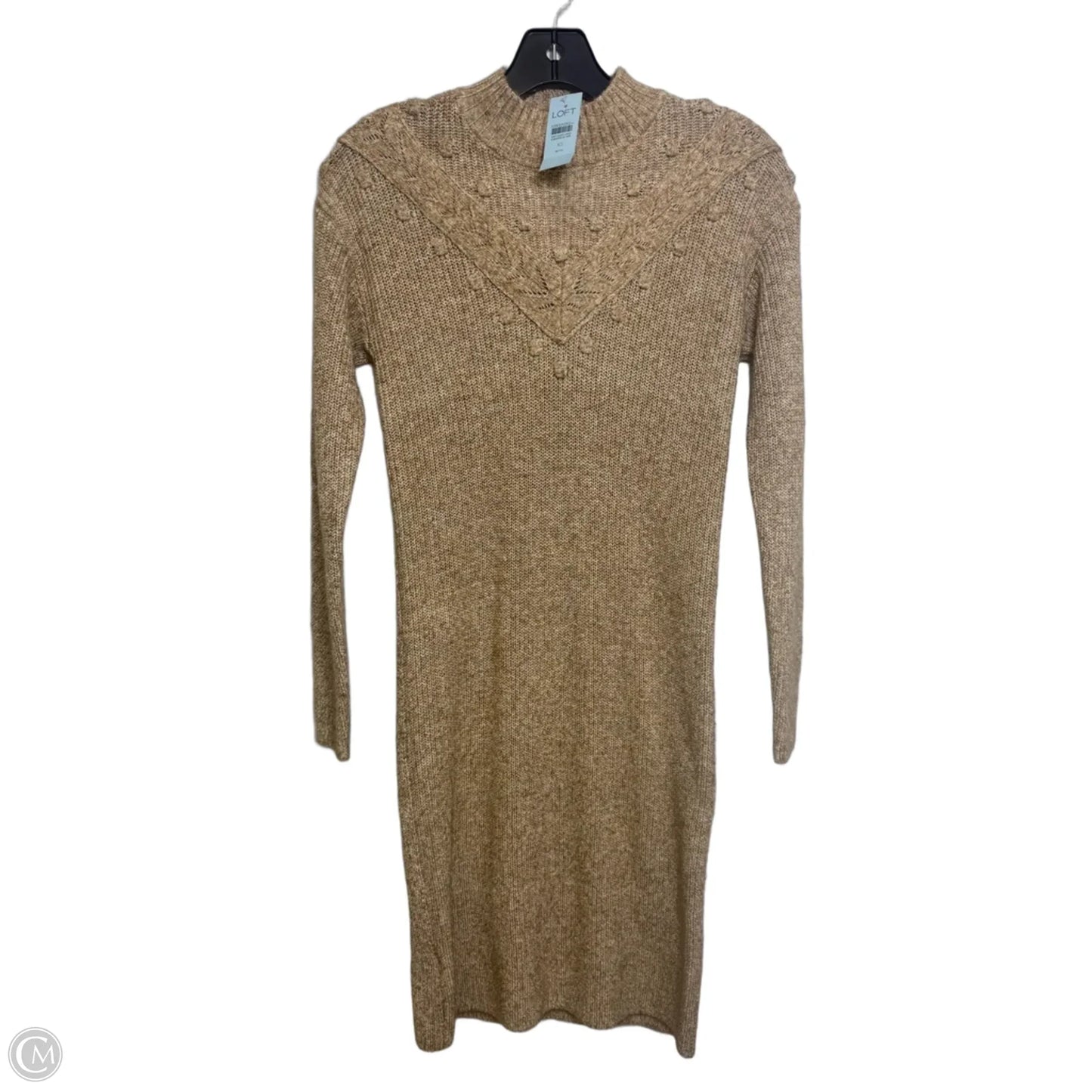 Dress Casual Midi By Loft In Tan, Size: Xs