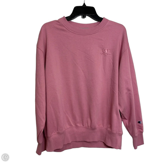 Sweatshirt Crewneck By Champion In Pink, Size: M
