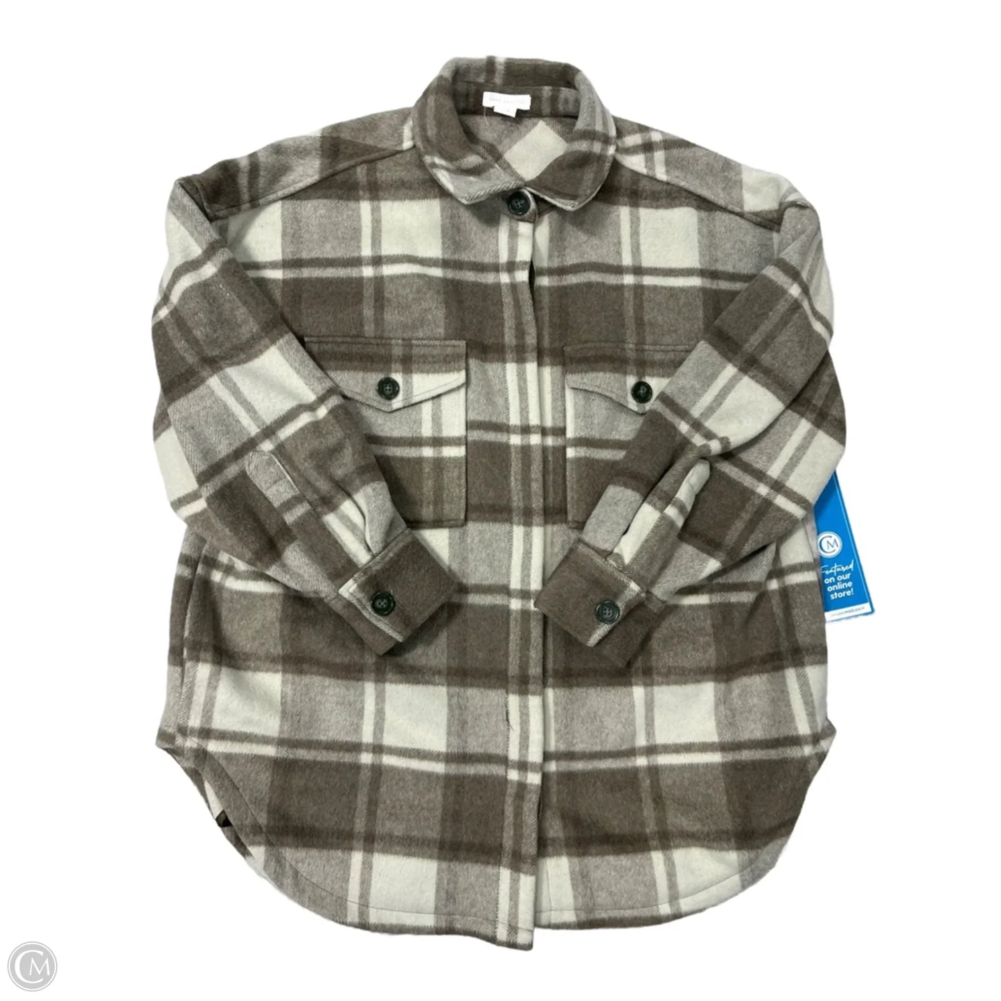 Jacket Shirt By Good American In Green, Size: Xs