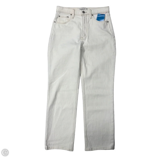 Jeans Straight By Abercrombie And Fitch In Cream, Size: 6