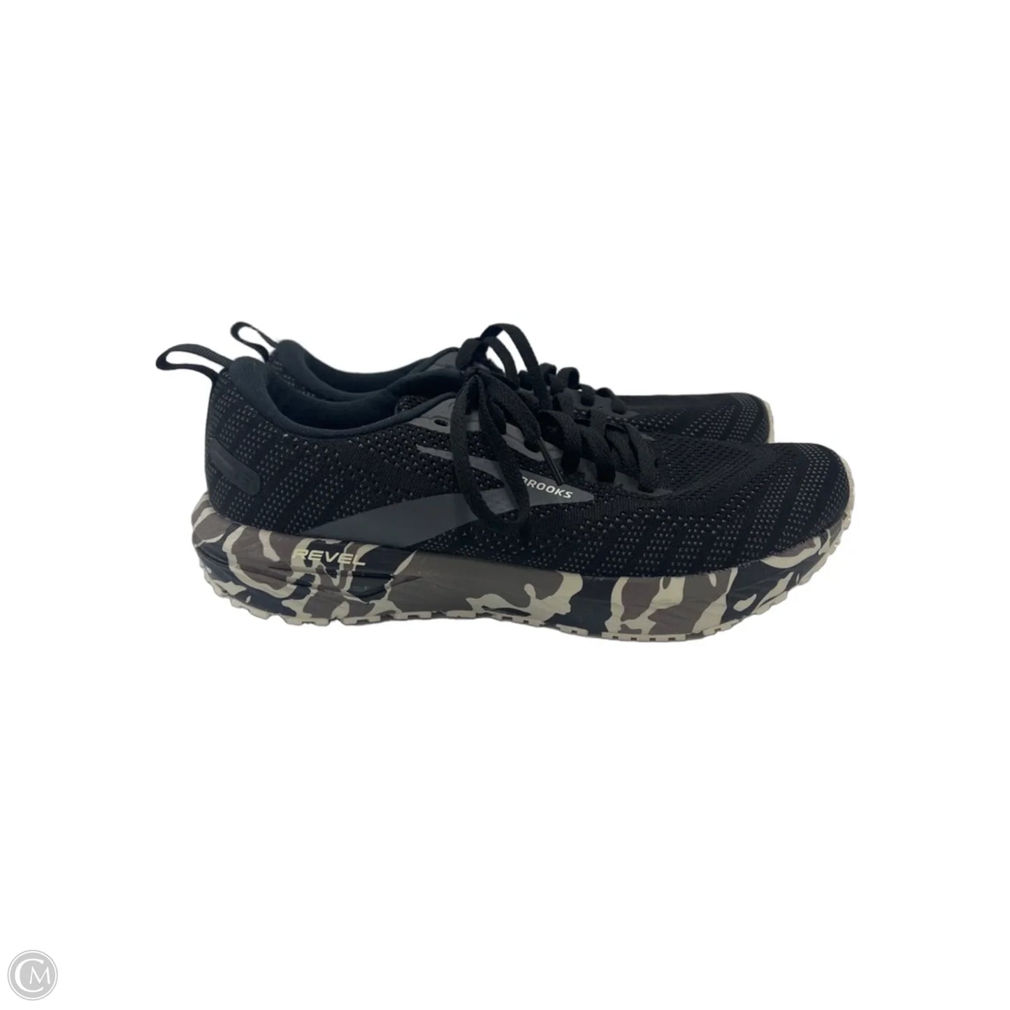 Shoes Athletic By Brooks In Black & White, Size: 9.5