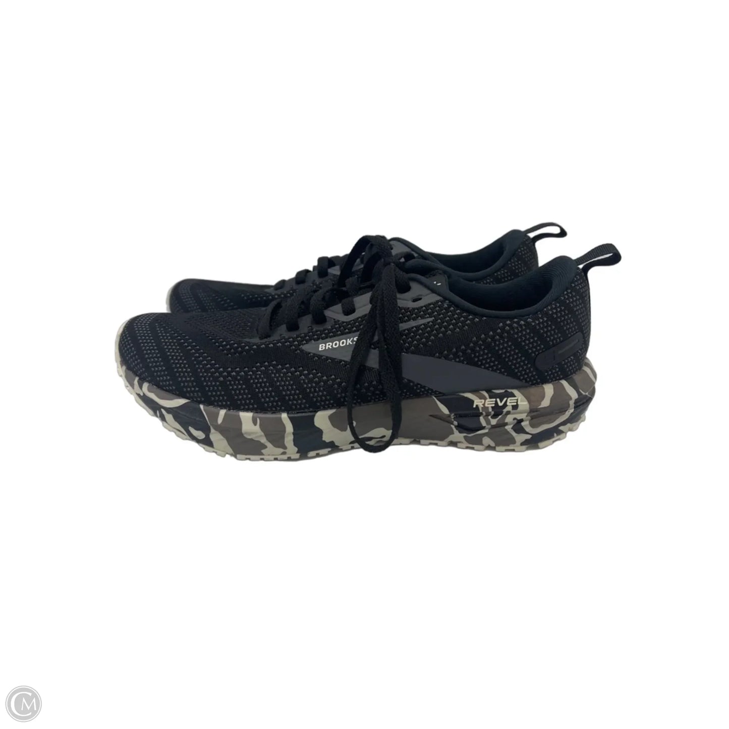 Shoes Athletic By Brooks In Black & White, Size: 9.5
