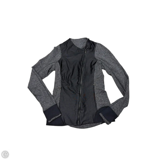 Athletic Jacket By Lululemon In Black & Grey, Size: S