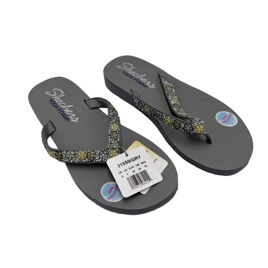 New! Sandals Flip Flops By Skechers In Grey, Size: 9