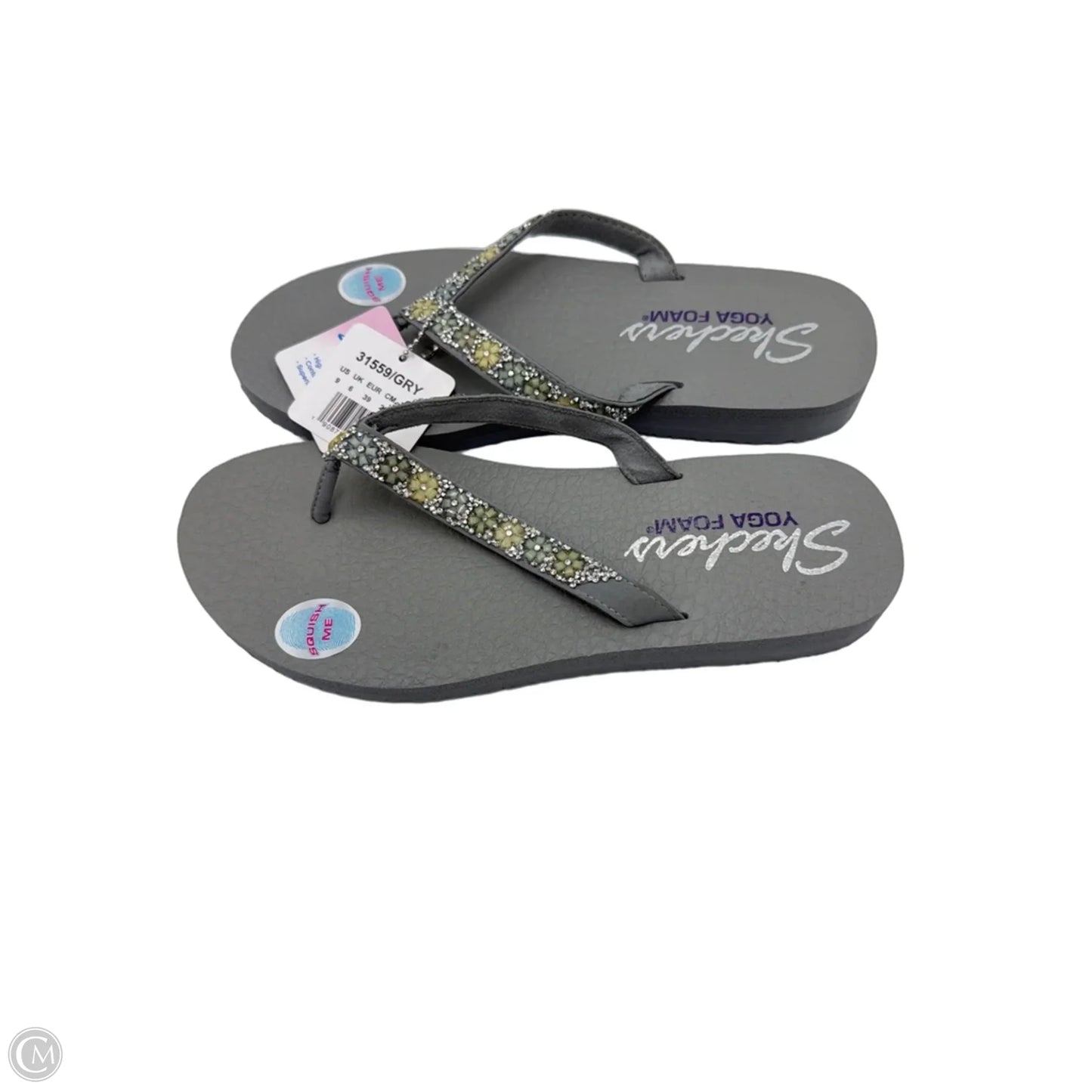 New! Sandals Flip Flops By Skechers In Grey, Size: 9