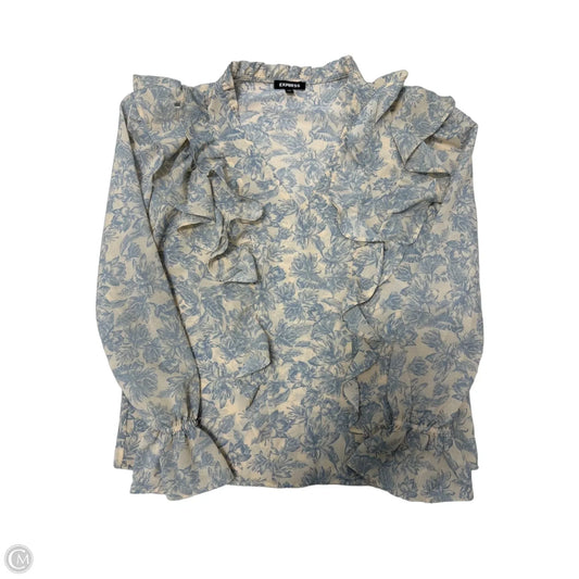 Top Long Sleeve By Express In Cream, Size: Xs