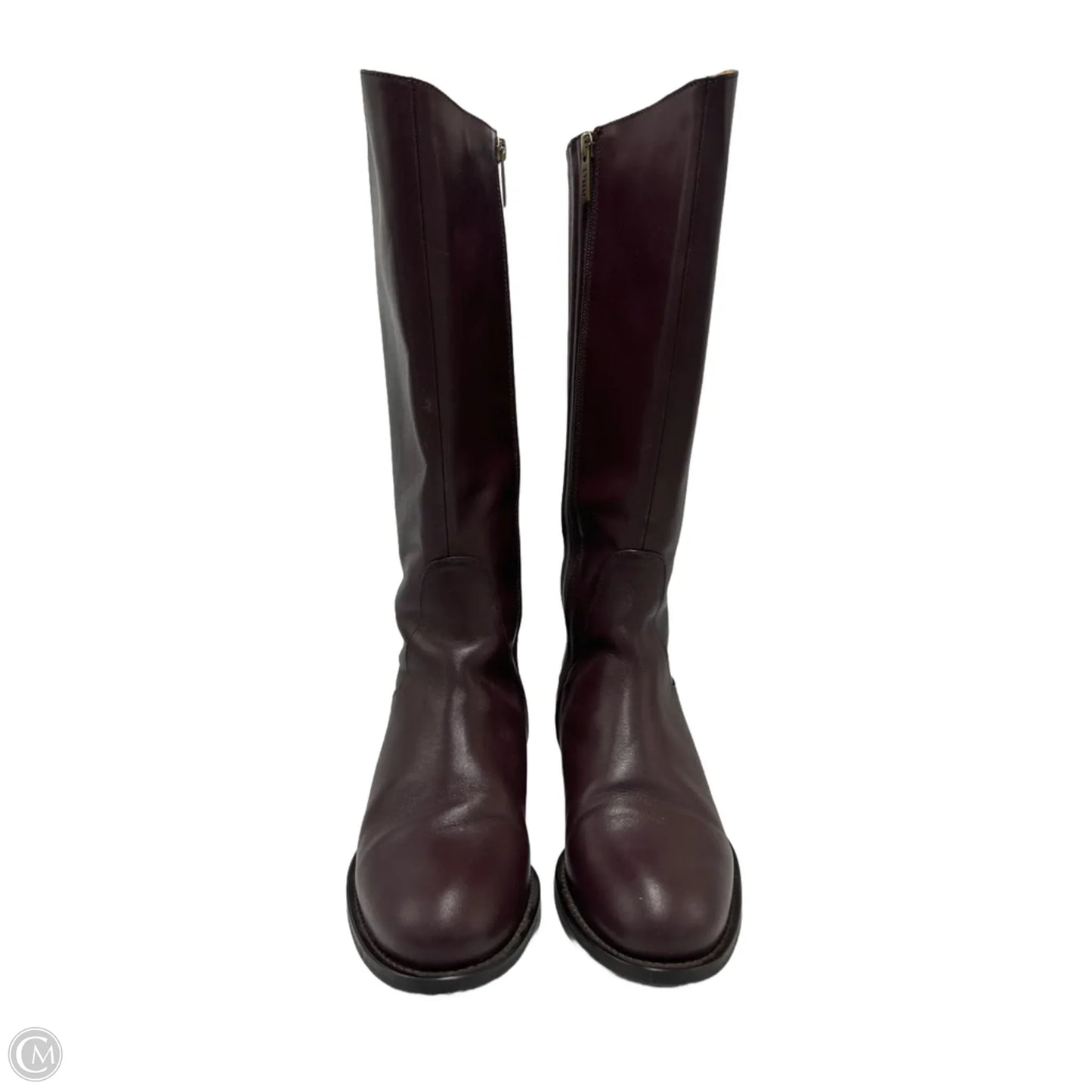 DouBoots Leather Riding Designer Boots, Size: 10
