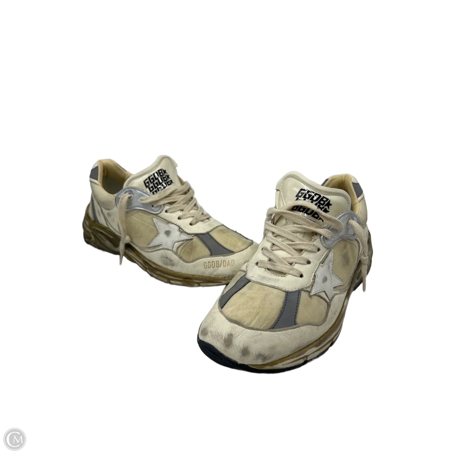 Golden Goose Dad-Star Luxury Designer Trainers In Cream, Size: 10