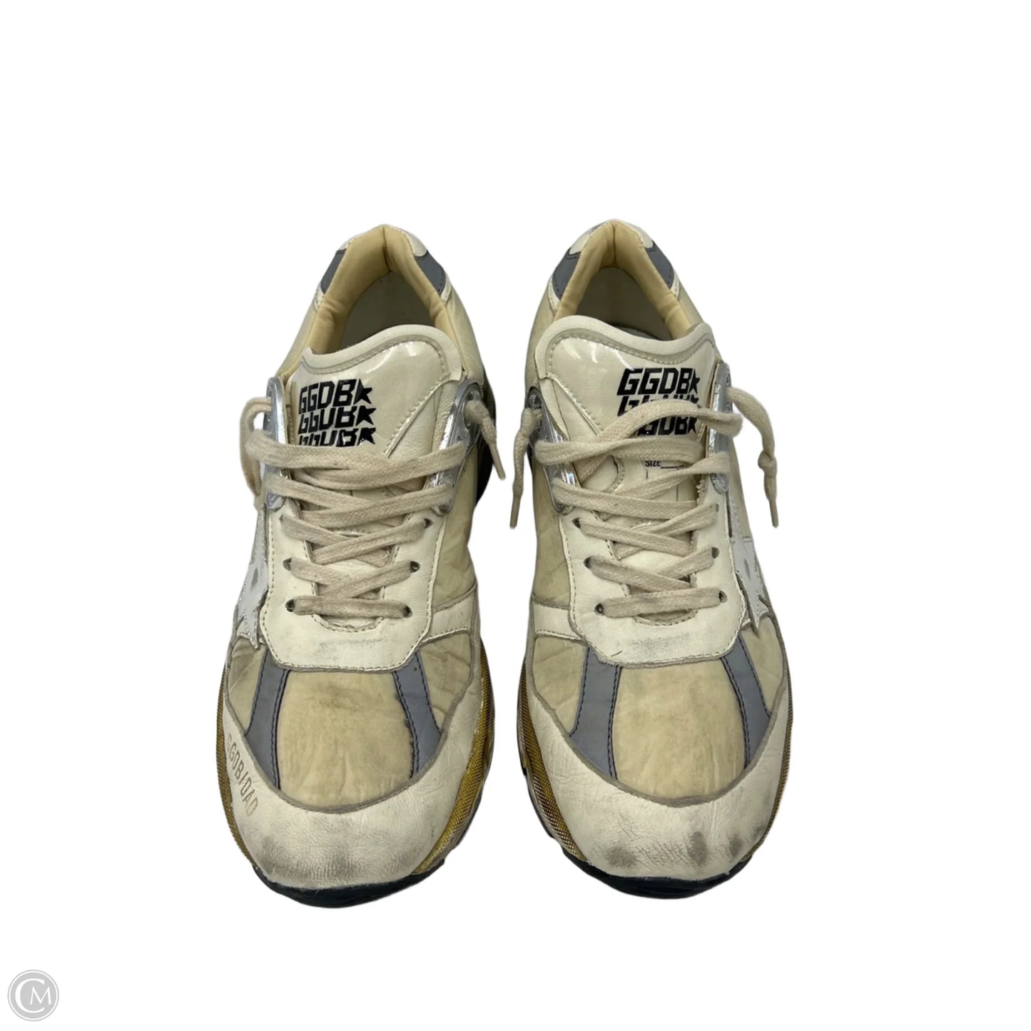 Golden Goose Dad-Star Luxury Designer Trainers In Cream, Size: 10