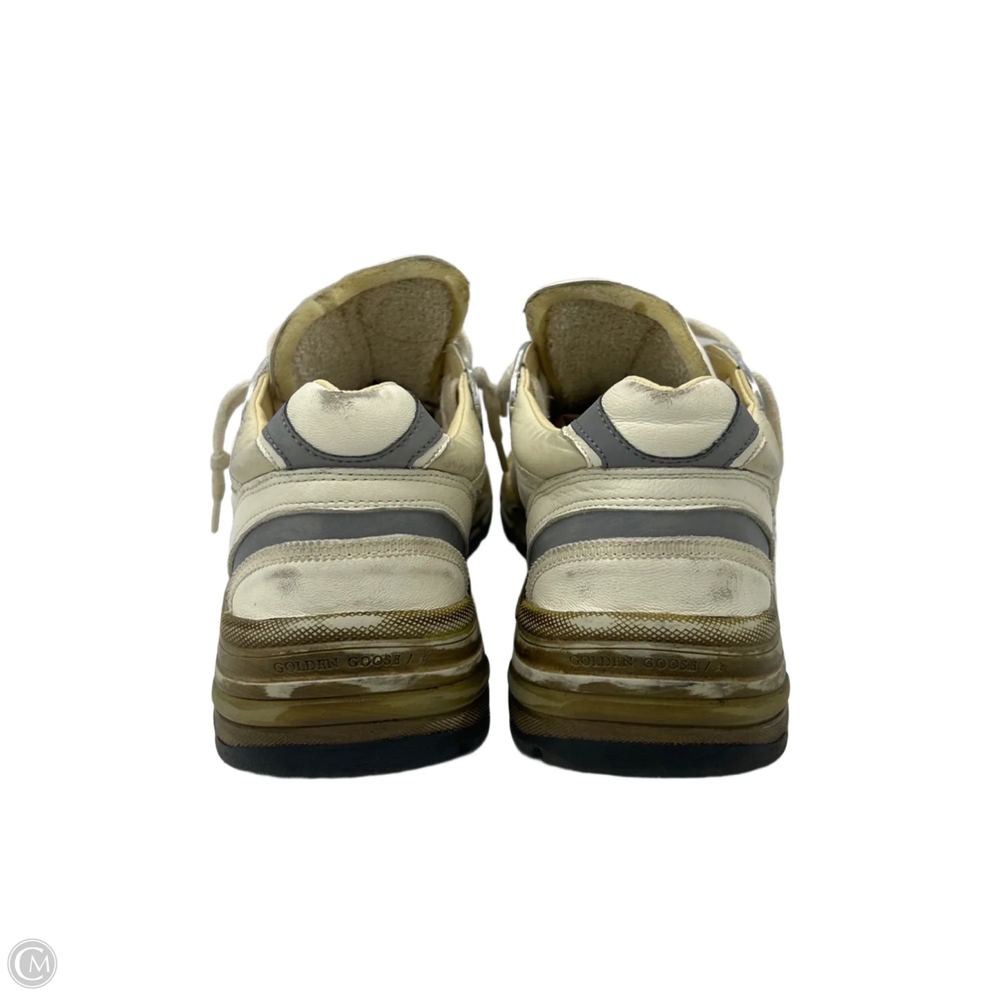 Golden Goose Dad-Star Luxury Designer Trainers In Cream, Size: 10