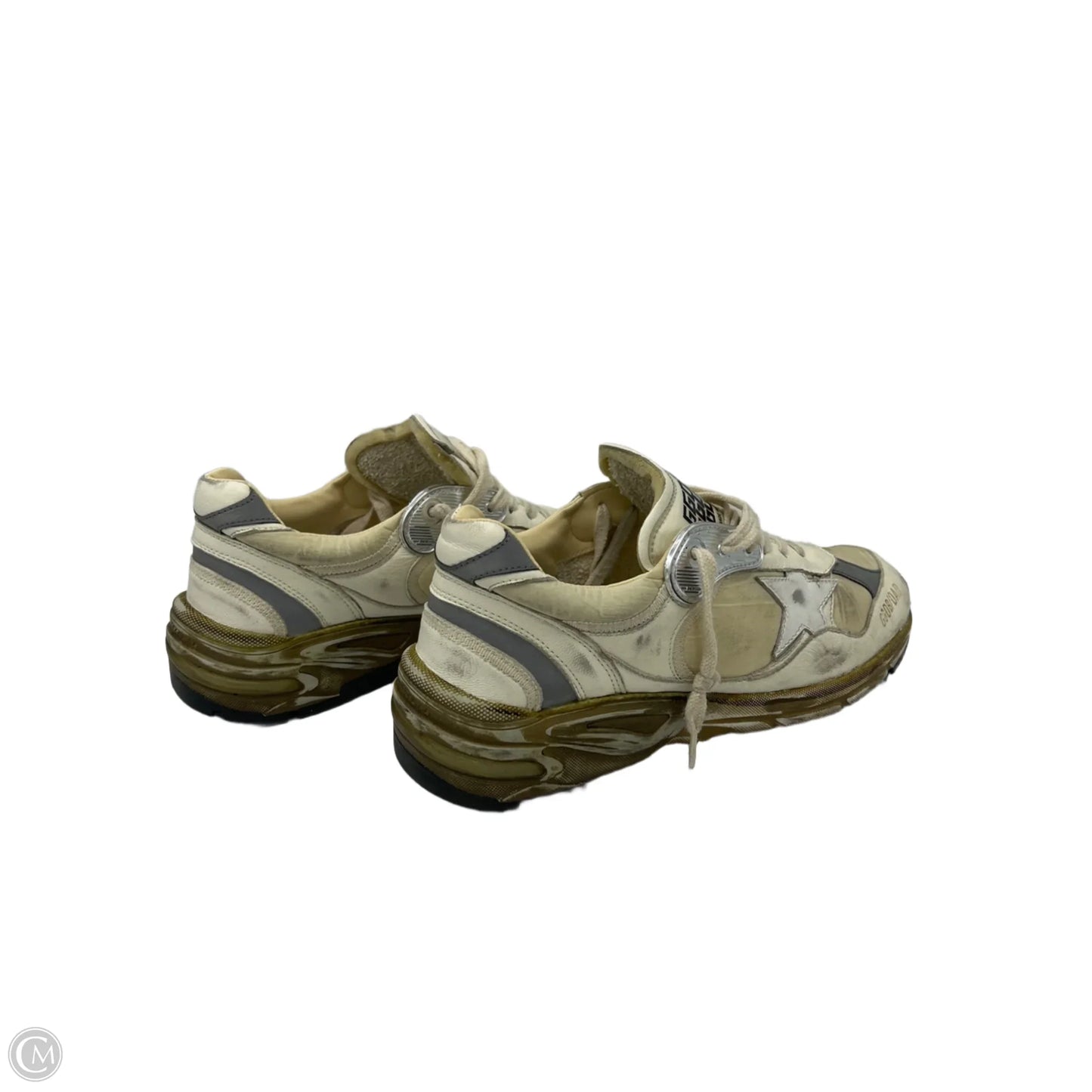 Golden Goose Dad-Star Luxury Designer Trainers In Cream, Size: 10