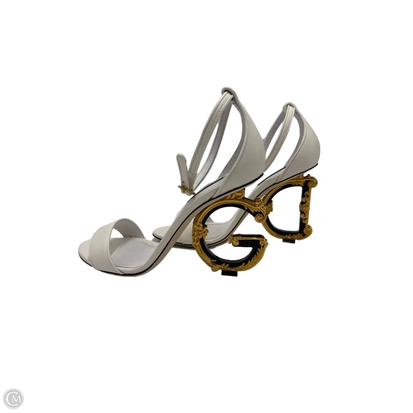 Dolce & Gabbana Barocco Logo Luxury Designer Heels, Size: 8