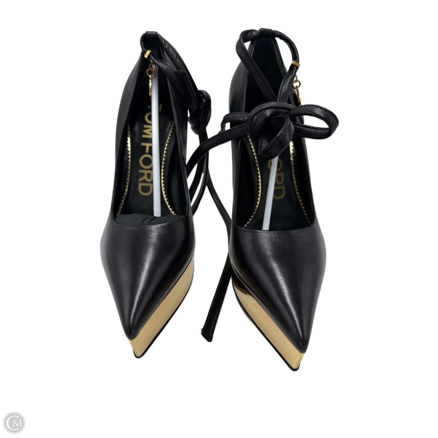 Tom Ford Lux Nappa Tie Luxury Designer Heels, Size: 7.5