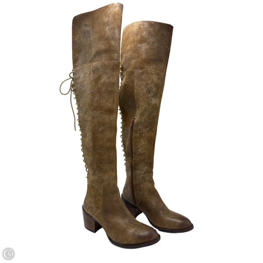 Boots Knee Heels By Diba In Brown, Size: 9