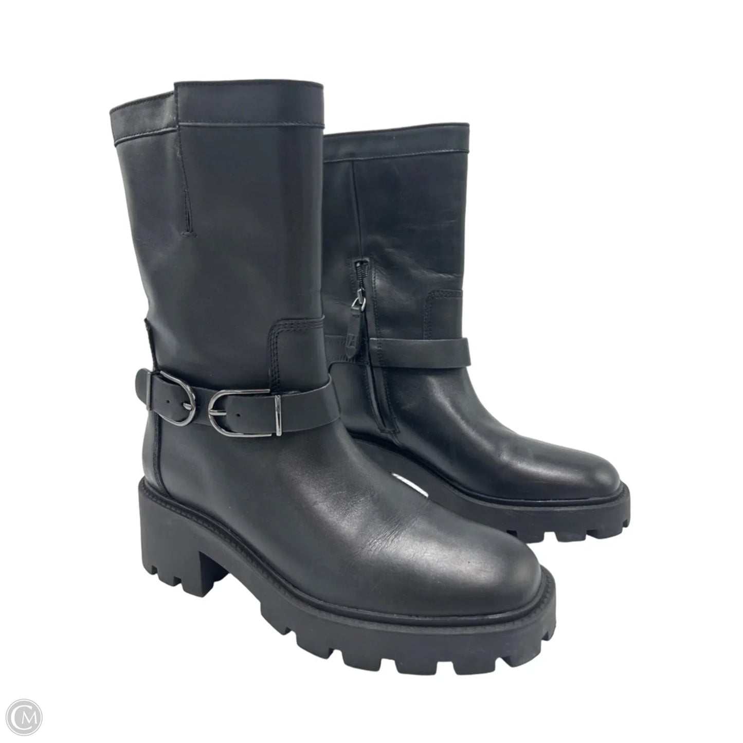 Boots Mid-calf Flats By Franco Sarto In Black, Size: 7.5