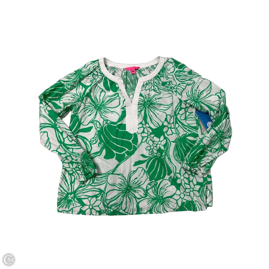 Top Long Sleeve Designer By Lilly Pulitzer In Green, Size: L