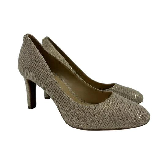 Shoes Heels Stiletto By Michael Kors In Gold, Size: 8