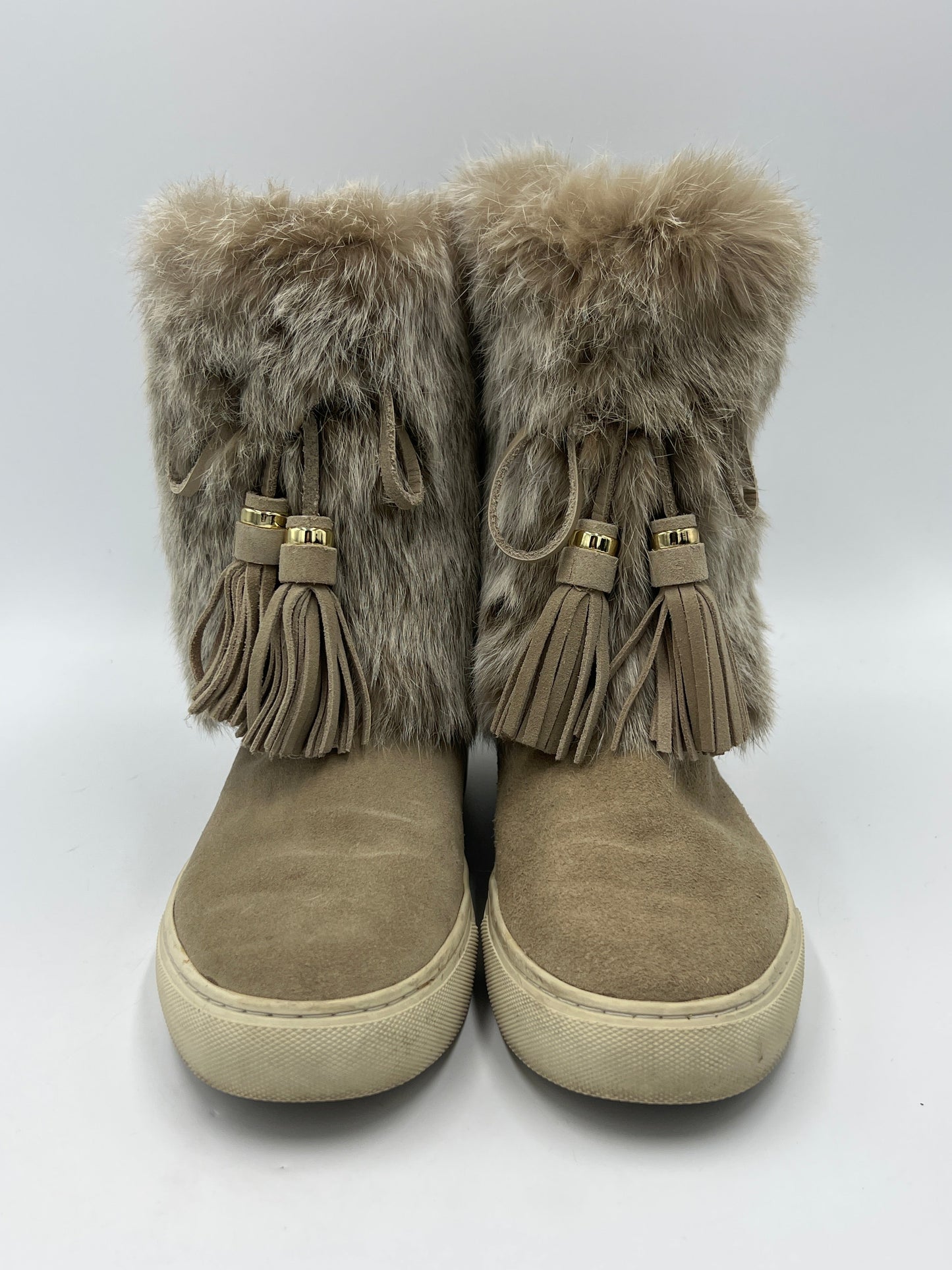 Tory Burch Angelica Rabbit Fur DESIGNER Boot  Size: 6