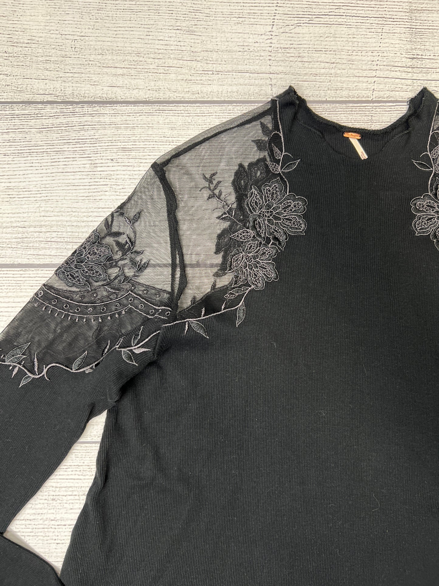 Black Top Long Sleeve Free People, Size L