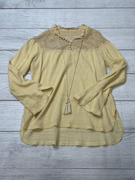 Yellow Top Long Sleeve Free People, Size L