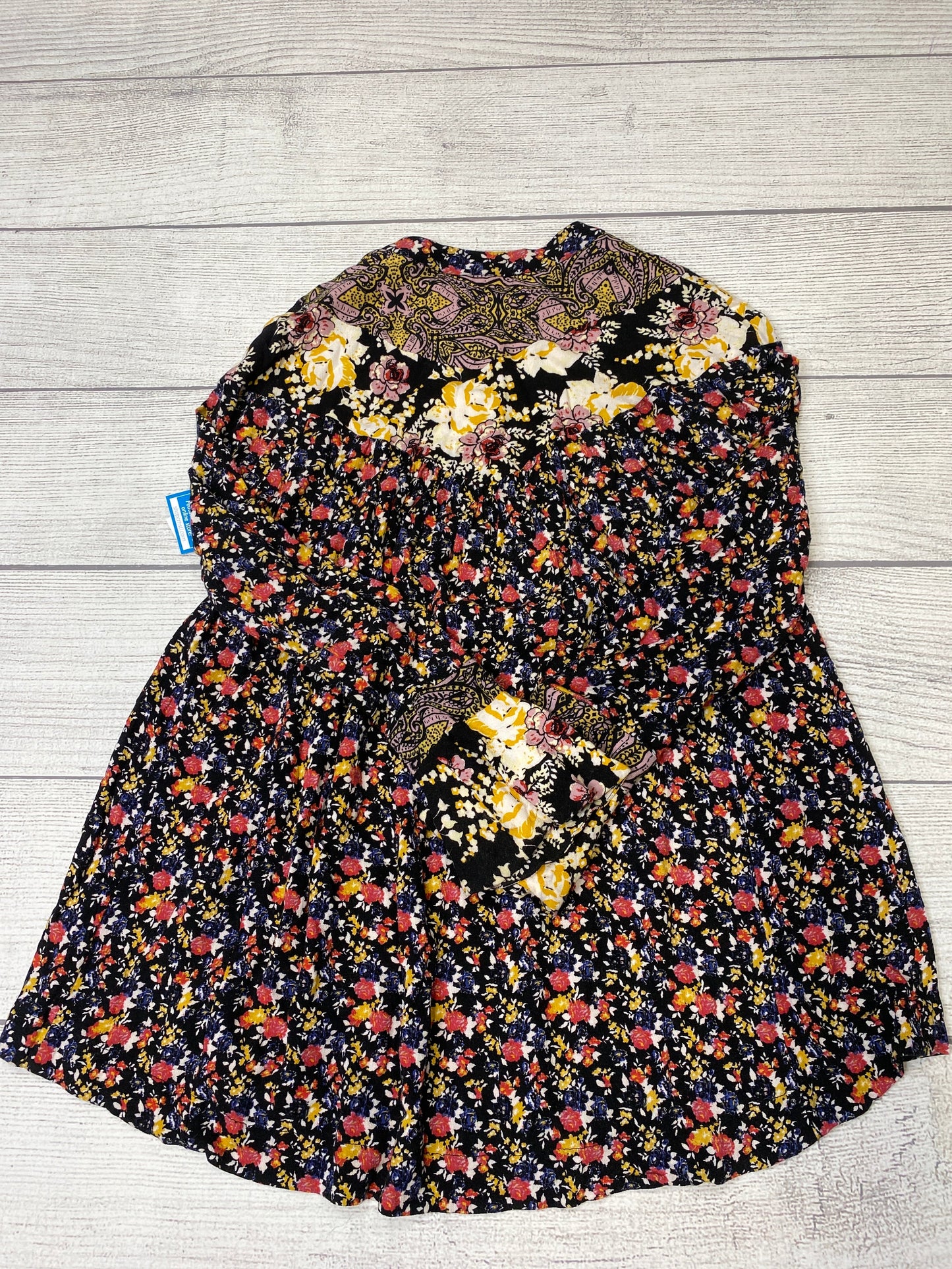 Black Floral Top Long Sleeve Free People, Size Xs