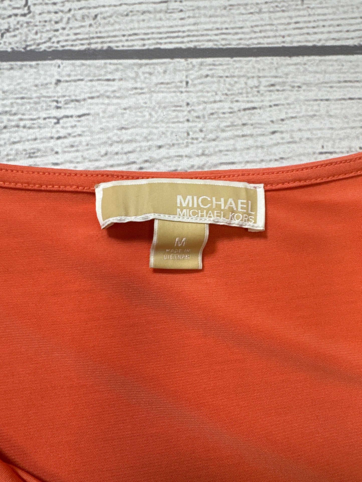 Top Short Sleeve Designer By Michael Kors In Orange, Size: M