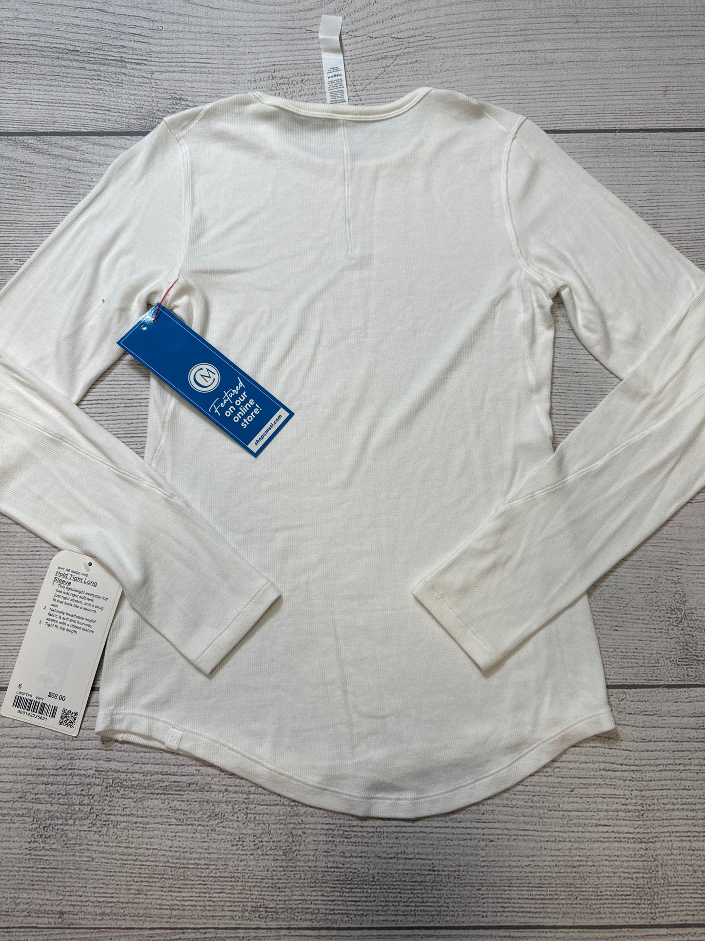 Athletic Top Long Sleeve Crewneck By Lululemon In White, Size: S