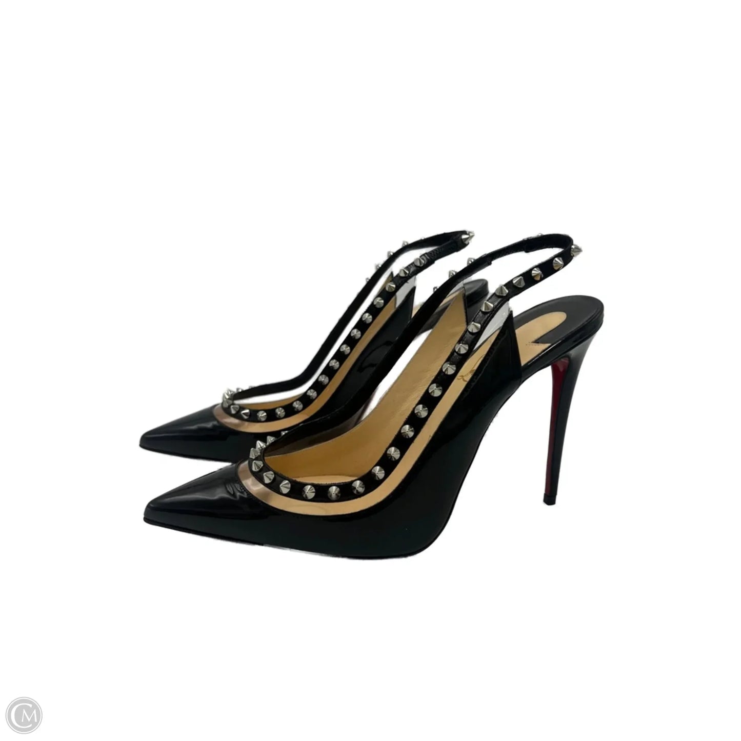 Christian Louboutin Brigadine Spike Luxury Slingback Designer Shoes, Size: 10.5 (40.5)