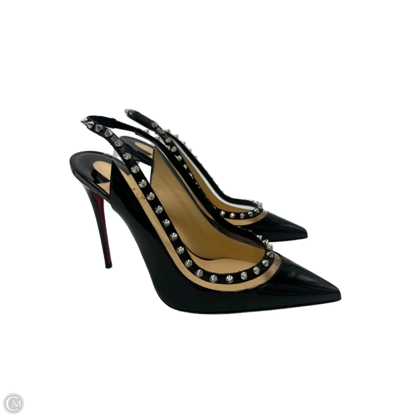 Christian Louboutin Brigadine Spike Luxury Slingback Designer Shoes, Size: 10.5 (40.5)